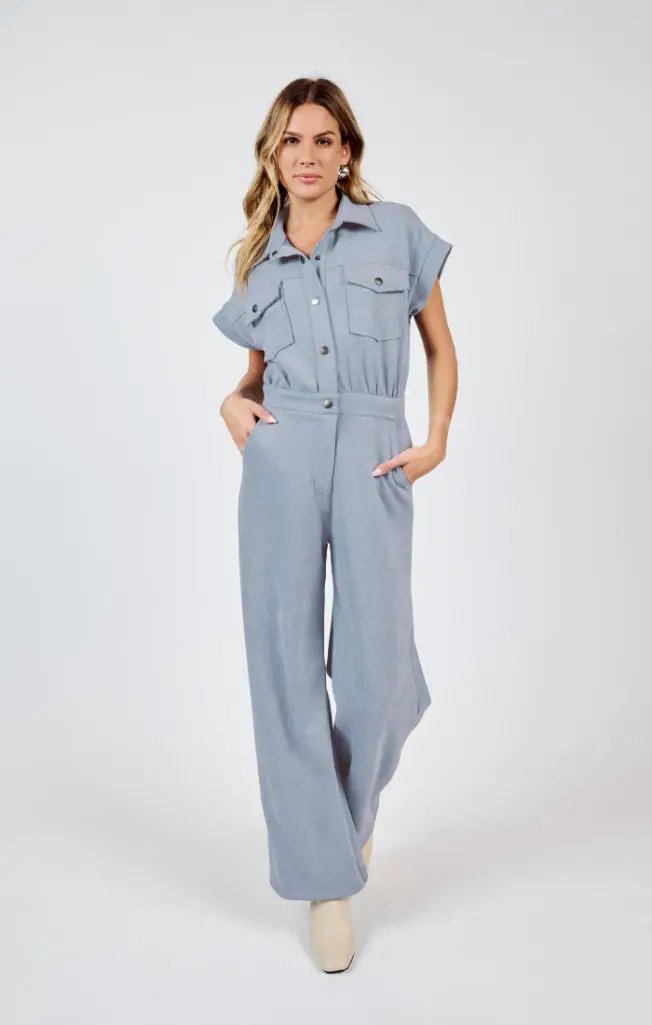 Enterizo azul de gamuza Romper Azul by Yanet Collective