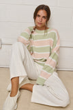Suéter Mujer Fuzzy Rayas Multicolor Verde Rosa Pastel - Ropa de Dama