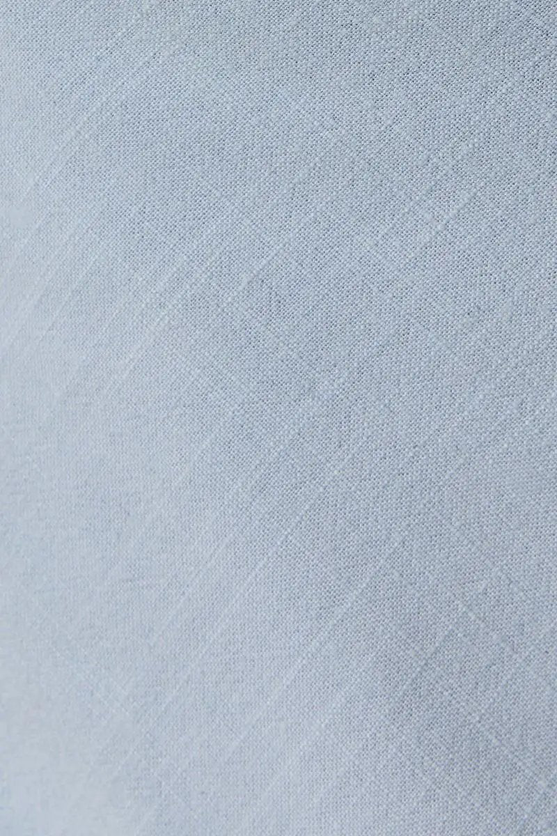 Lelis Light Blue Strapless Ruched Bust Mini Dress – Linen Blend Bias Cut Summer Dress - Dresses