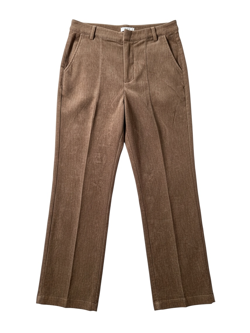 Pantalones de Tiro Alto con Pinzas en Tono Chocolate - Estilo Boutique