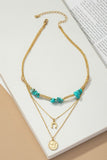 Gargantilla con herradura turquesa y moneda collar joyería