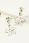 Pendientes colgantes de flores de metal coronados por un nudo , aretes