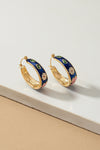 Pendientes de aro de flores de Cloisonne