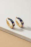 Pendientes de aro de flores de Cloisonne