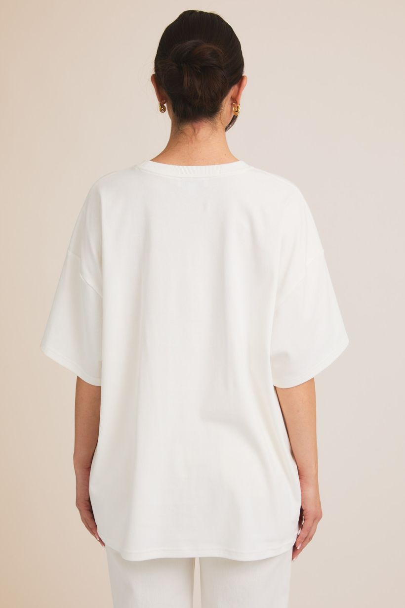 Camiseta Oversized de Algodón con Estampado Western: Botas y Sombrero