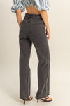 DZ23A836-5PCS-Jeans Vaqueros de Cintura Alta y Pierna Ancha - Moda Mujer