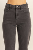 DZ23A836-5PCS-Jeans Vaqueros de Cintura Alta y Pierna Ancha - Moda Mujer
