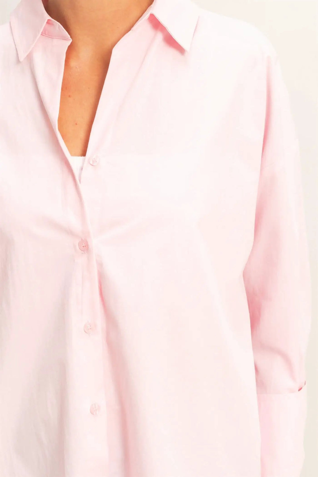 Camisa Popalina Mujer Manga Larga con Botones | Estilo Clásico Chic by HYFVE