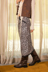 Falda Lápiz Animal Print Leopardo con Encaje Elegante Mujer Moda Casual Fiesta