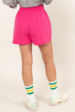 Shorts de Popelina Tiro Alto Fucsia con Bolsillos Dz24a298