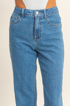 DZ23A836-5PCS-Jeans Vaqueros de Cintura Alta y Pierna Ancha - Moda Mujer