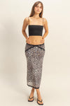 Falda Lápiz Animal Print Leopardo con Encaje Elegante Mujer Moda Casual Fiesta