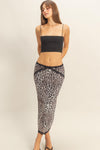 Falda Lápiz Animal Print Leopardo con Encaje Elegante Mujer Moda Casual Fiesta