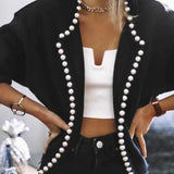 Sueter Cardigan Negro Aperlado