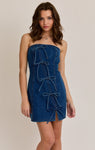 Vestido Denim Mezclilla Corto Moños