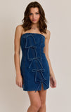 Vestido Denim Mezclilla Corto Moños