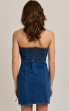 Vestido Denim Mezclilla Corto Moños