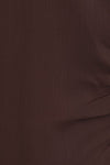 Blusa Chocolate Manga Larga Mujer Elegante con Cuello V y Botones | Top Casual
