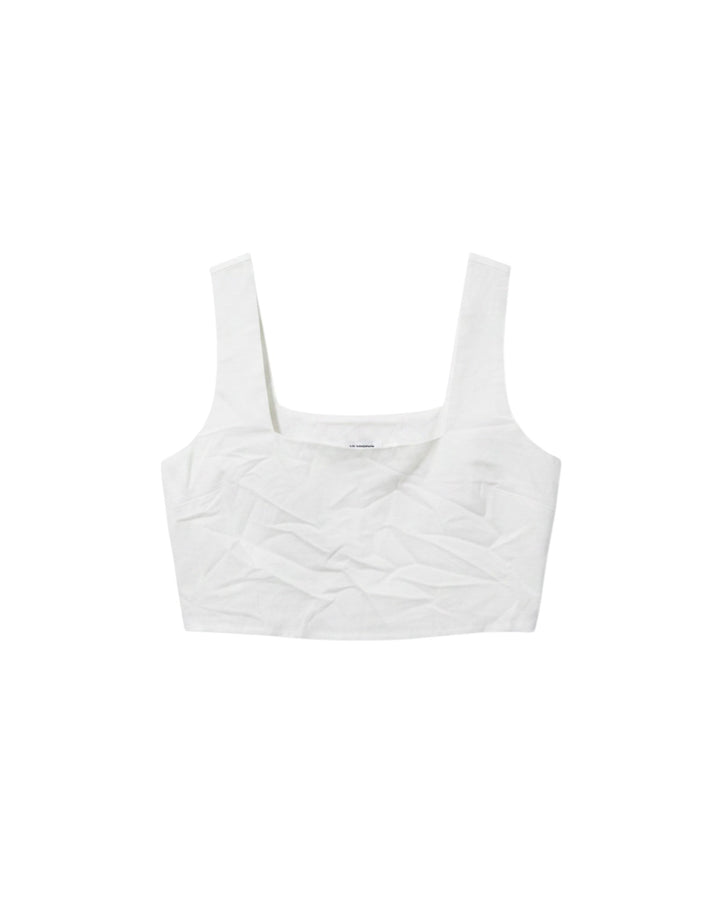 White Square Neck Sleeveless Romper with Cutouts