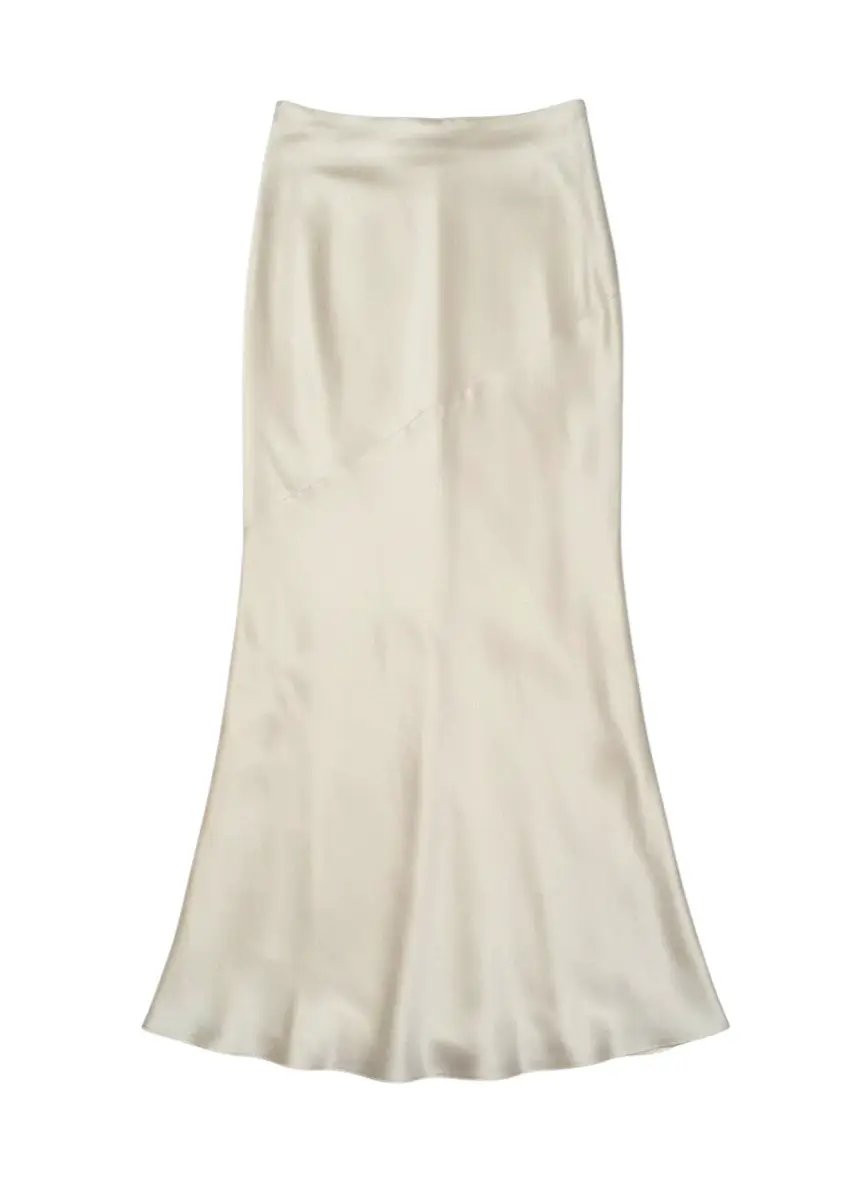 Falda larga satin beige by Yanet Collective