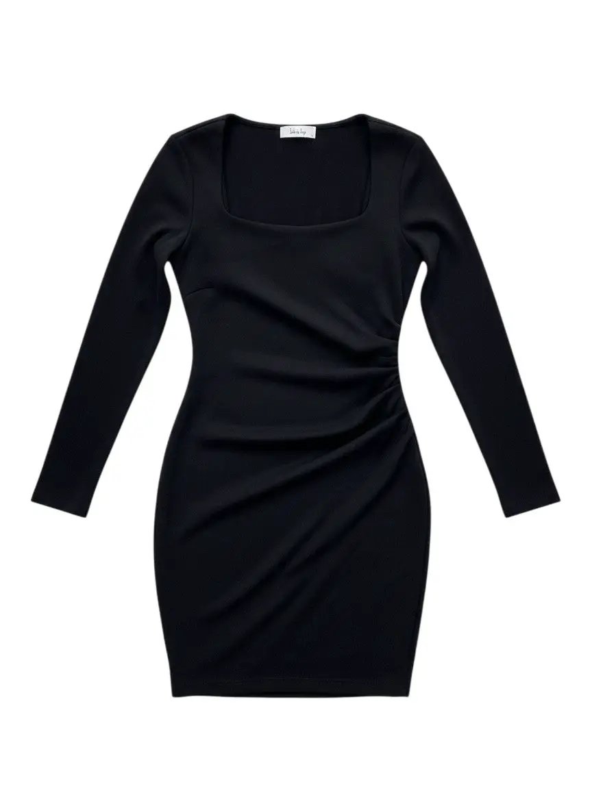 Vestido negro manga larga by Yanet Collective