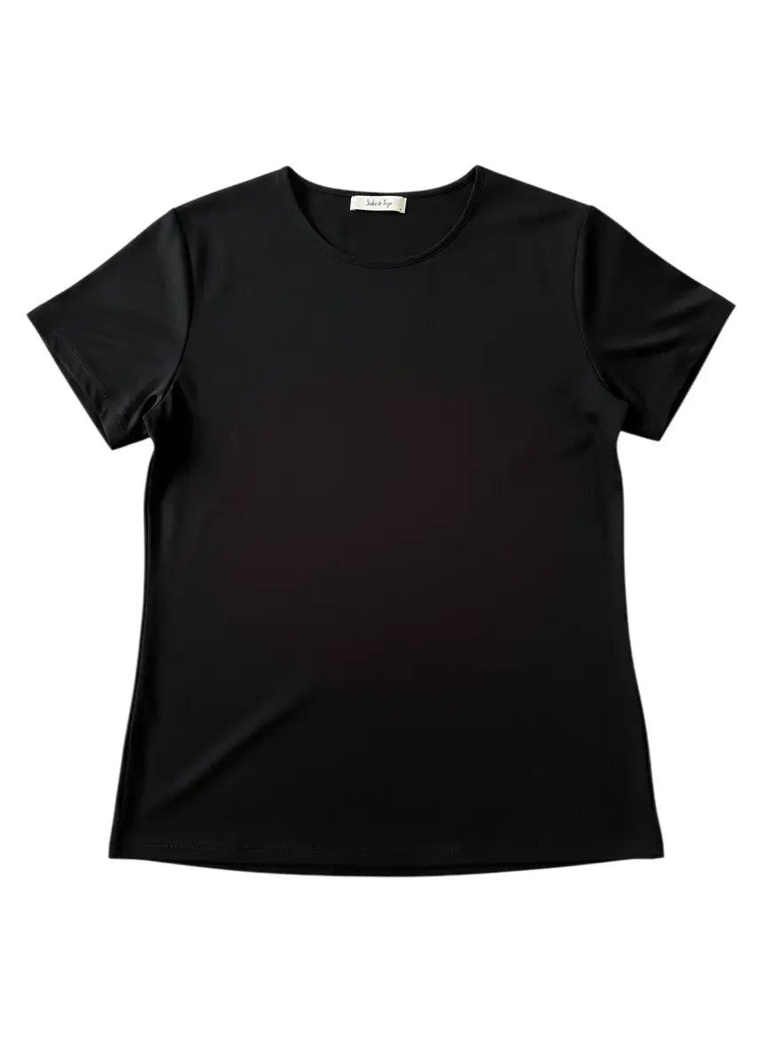 Blusón negro satin by Yanet Collective