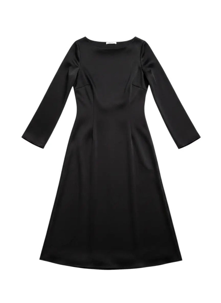 Vestido negro de satin by Yanet Collective