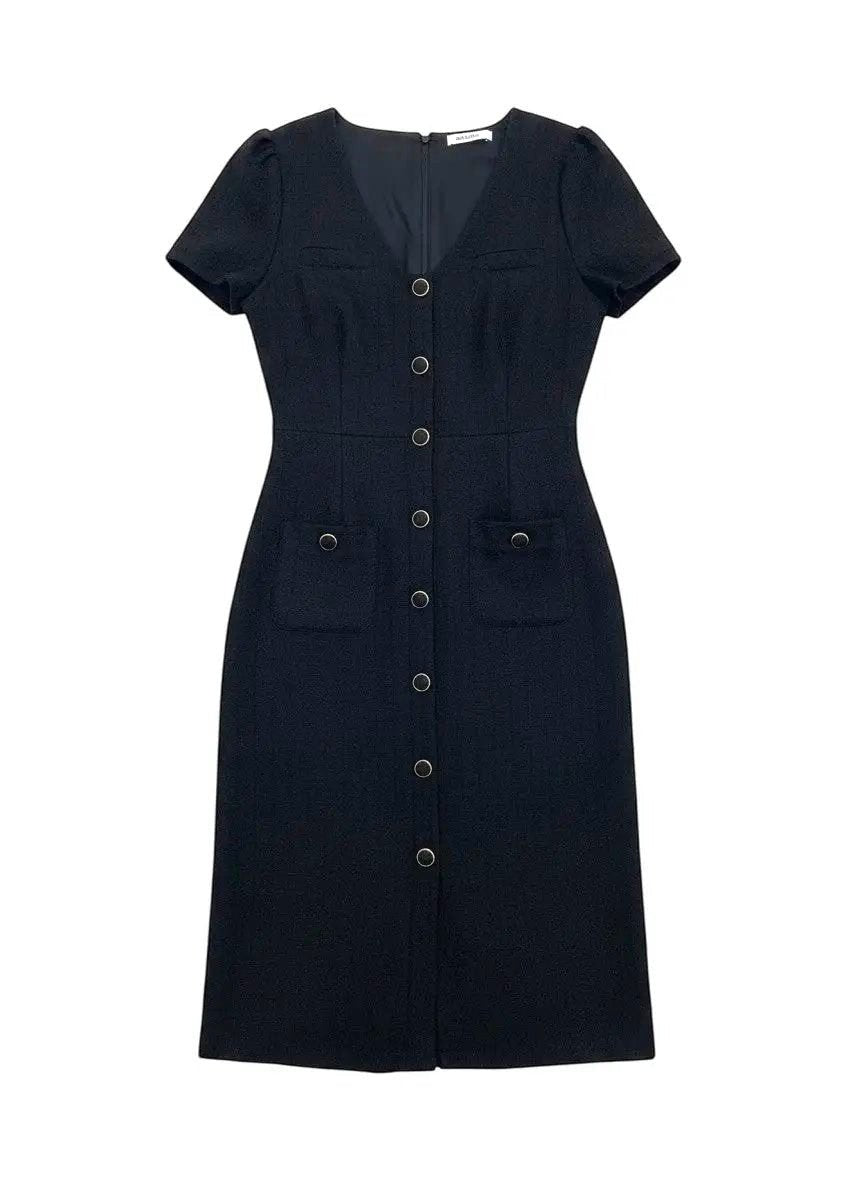 Vestido negro manga corta by Yanet Collective