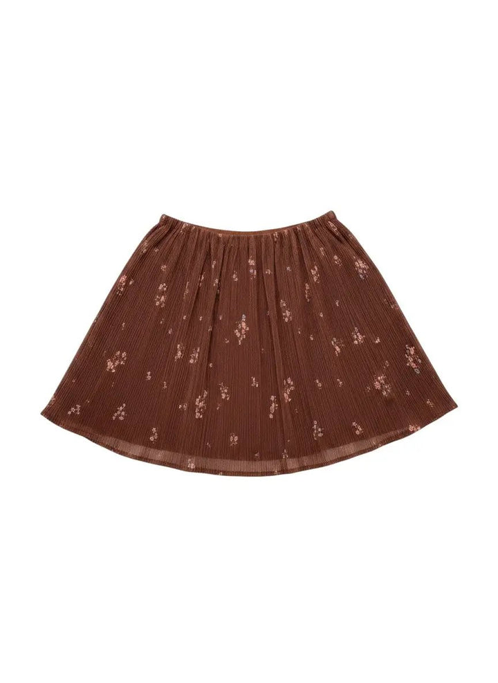 Falda café flores by Yanet Collective