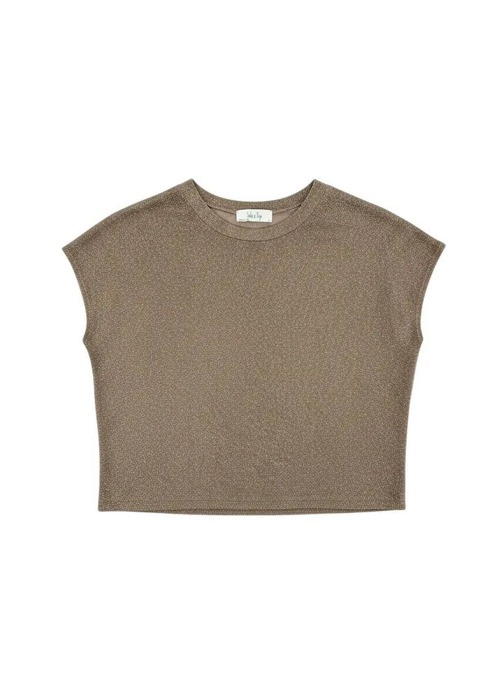 Blusa café brillos by Yanet Collective
