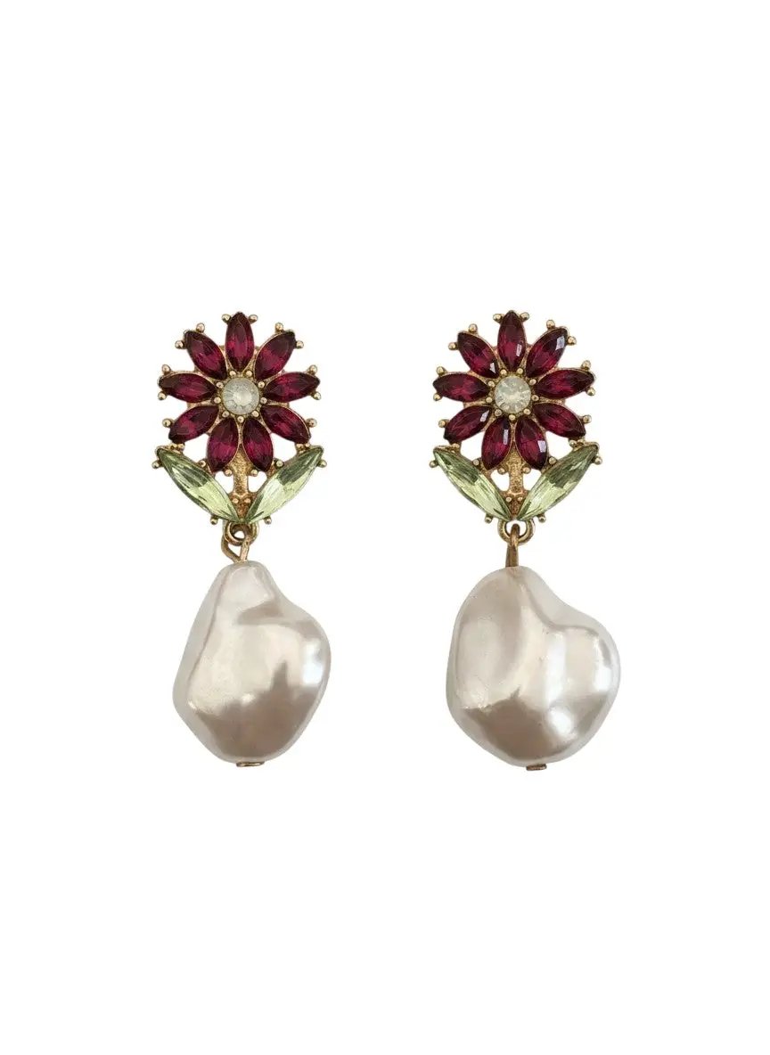 Flor rosa con perla by Yanet Collective