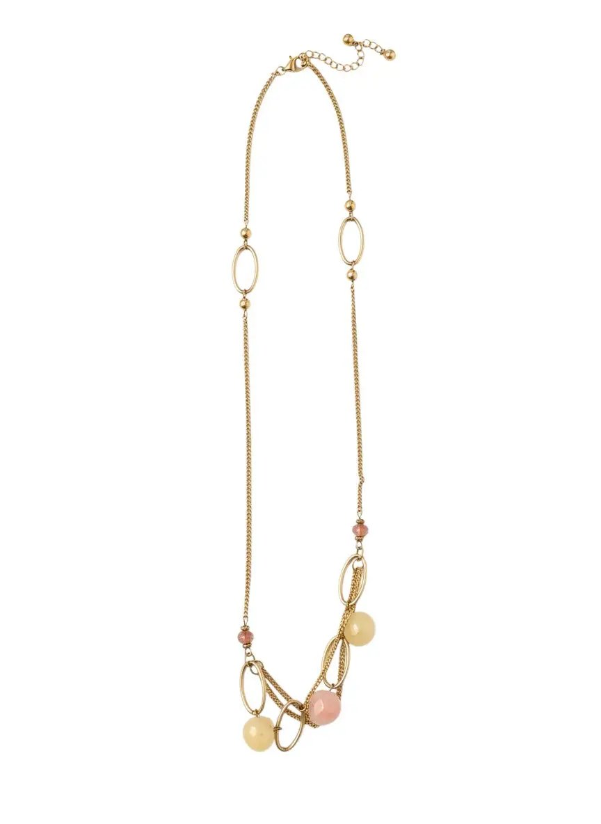 Collar dorado con piedras by Yanet Collective