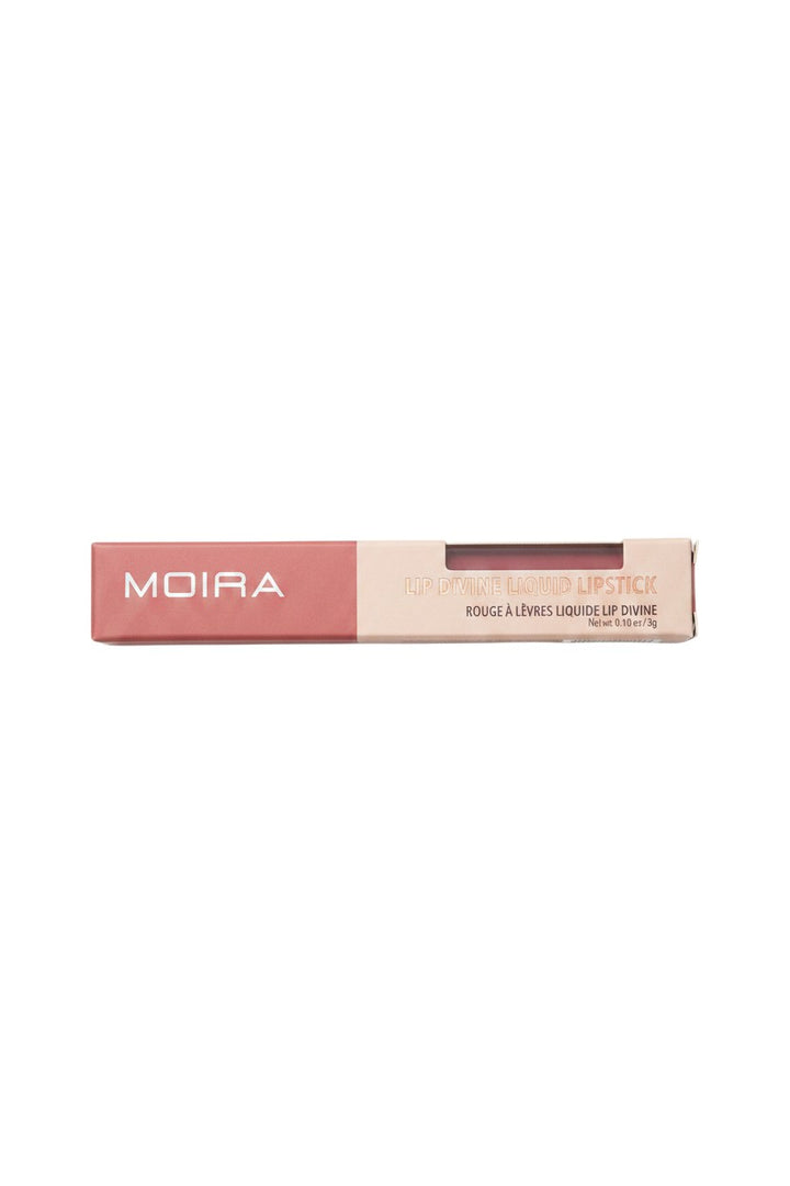 Yanet Collective MOIRA Lip Divine liquid lipstick in a dusty rose cardboard packaging box