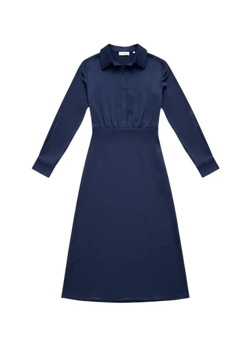 Vestido azul satinado by Yanet Collective