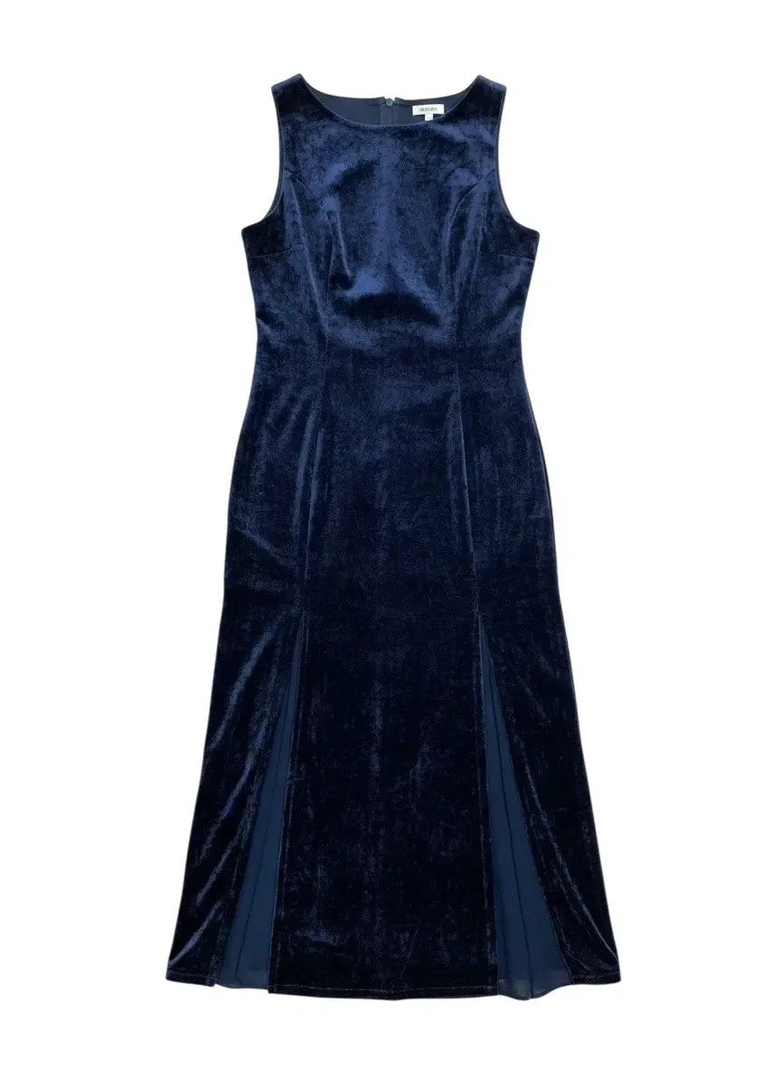 Vestido azul de terciopelo by Yanet Collective