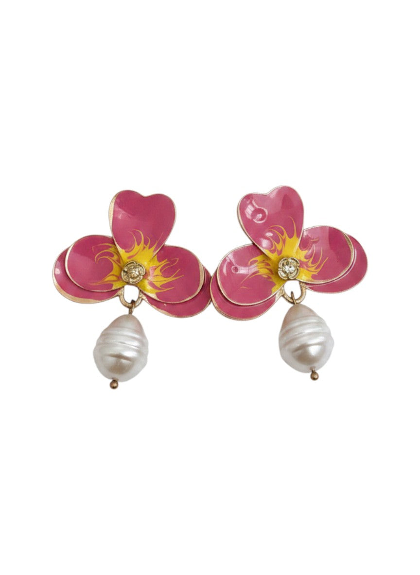 Aretes flor rosa by Yanet Collective