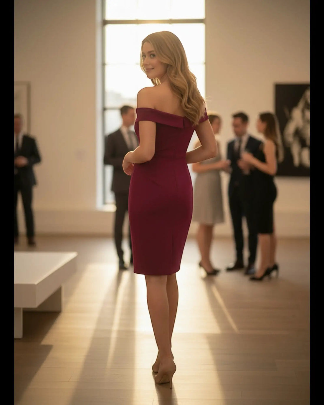 Vestido morado vino corto by Yanet Collection