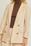 Blazer manga larga beige