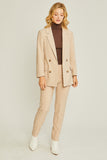 Blazer manga larga beige