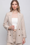 Blazer manga larga beige