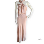 Vestido largo beige champagne