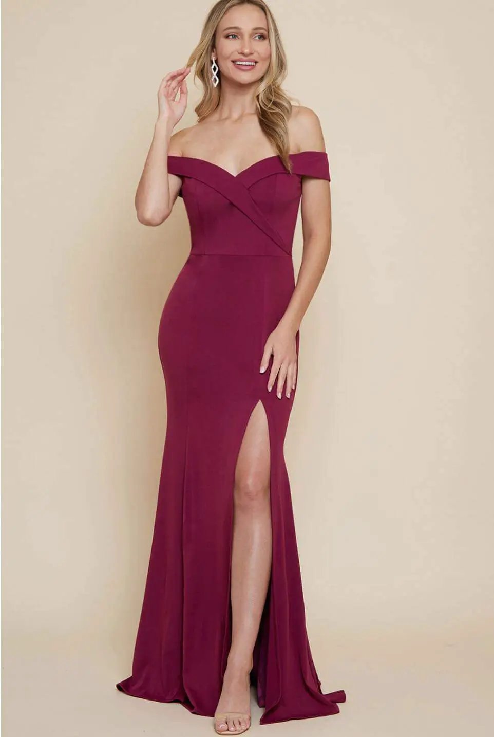 Vestido morado largo guinda by Yanet Collection